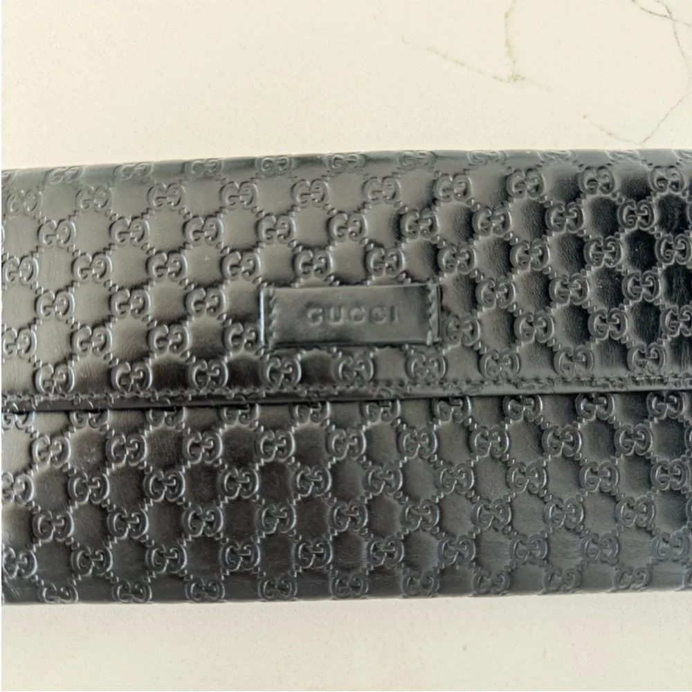 Authentic Gucci GG Guccissima Leather Black Long Wallet FULL INCLUSION W COA EUC - Picture 5 of 8